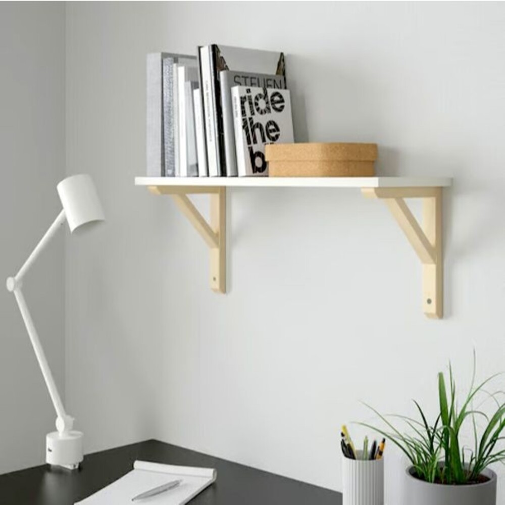 Set of 2 Ikea Sandshult Wall Shelf Bracket Aspen Wood natural NEW
